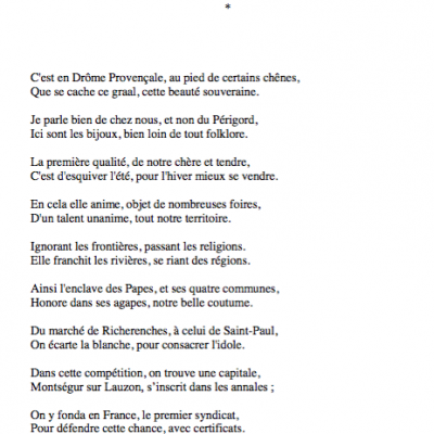 POEMES/CHANSONS SUR LA TRUFFE